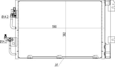 608212 Радіатор кондиціонера Opel Astra H 1.4-1.83 (04-14) (HART) HART підбір по vin на Brocar