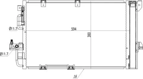 611203 Радіатор кондиціонера Opel Astra G 1.4-2.2D (98-09) (HART) HART підбір по vin на Brocar