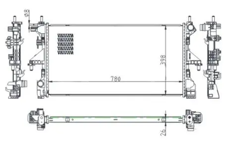 643013 Радіатор двигуна Fiat Ducato 2,3 D Multijet 06-> (HART) HART подбор по vin на Brocar
