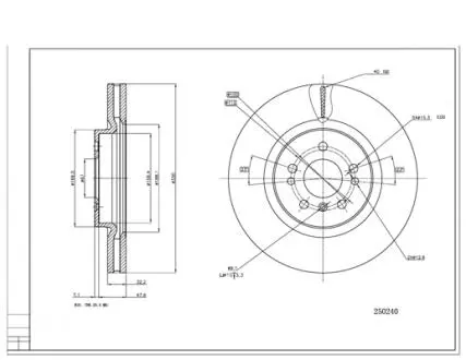 250240 Диск гальмівний пер. MB M-Class W164 (d330x32mm) (HART) HART підбір по vin на Brocar