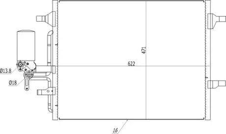 614073 Радіатор кондиціонера Volvo S60, V60, XC60 10-&gt; (HART) HART підбір по vin на Brocar
