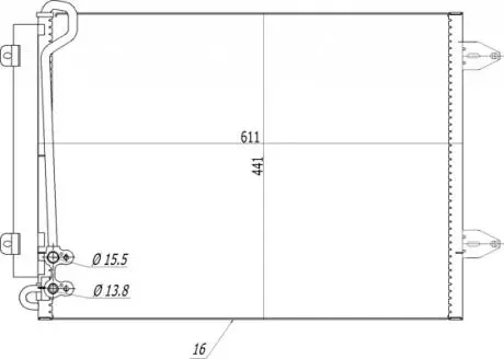 608408 Радіатор кондиціонера VW Passat B6/CC 2.0D 05-&gt; (HART) HART підбір по vin на Brocar