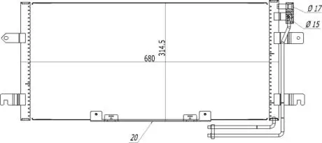 619527 Радіатор кондиціонера VW T4 1.9-2.5TDI (90-03) (HART) HART підбір по vin на Brocar