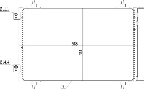 614555 Радіатор кондиціонера Fiat Scudo 1.6/2.0D 07-> (HART) HART подбор по vin на Brocar