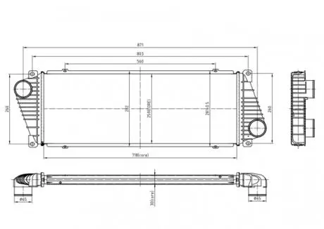605572 Радіатор інтеркулера MB Sprinter CDI (96-06) (HART) HART подбор по vin на Brocar