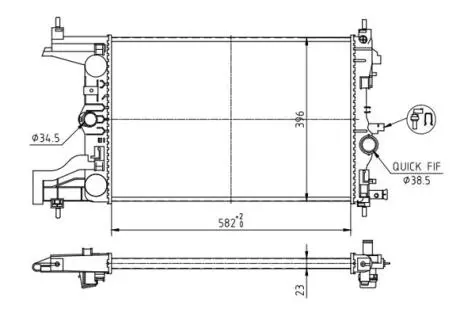 623791 Радіатор двигуна Opel Astra J 1.4-1.6i 09-> (HART) HART підбір по vin на Brocar