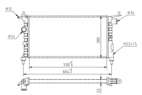600268 Радіатор двигуна Opel Combo 1.2/1.4 (94-01) (HART) HART підбір по vin на Brocar