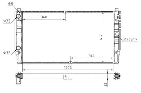 620264 Радіатор двигуна VW T4 1.9-2.5TDI (90-03) (HART) HART подбор по vin на Brocar