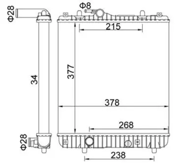 620255 Радіатор двигуна Opel Agila 1.0-1.2i 00-&gt; (HART) HART підбір по vin на Brocar