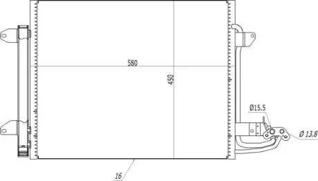 606471 Радиатор кондиционера VW Caddy III 03-> (HART) HART подбор по vin на Brocar
