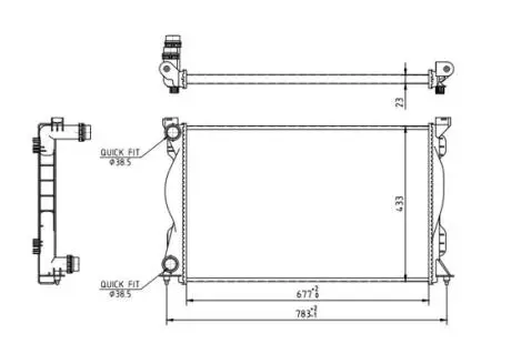 608145 Радіатор двигуна Audi A6 2.0i/D (04-11) (HART) HART підбір по vin на Brocar