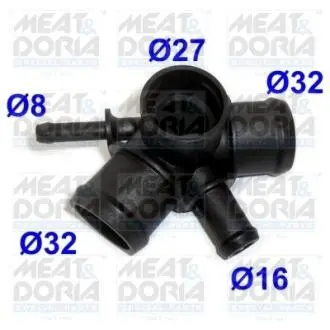 93129 MEATDORIA VW Фланець охолоджувальної рідини Golf,Octavia,Audi A3 MEAT&DORIA підбір по vin на Brocar