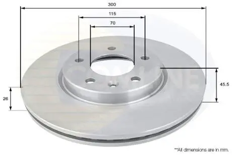 ADC1153V ADC1153V Comline - Диск гальмівний вентильований з покриттям COMLINE підбір по vin на Brocar