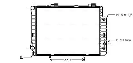 MSA2190 AVA DB Радіатор сист. охолодження двиг. W210 2.8/3.2 95- AVA COOLING підбір по vin на Brocar