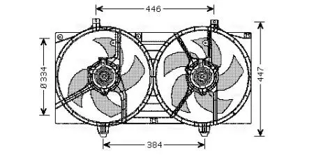 DN7528 AVA NISSAN Вентилятор радіатора ALMERA 00- AVA COOLING підбір по vin на Brocar
