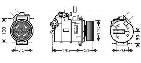 BWAK320 AVA BMW Компресор кондиціонера 3 (E90) 04- AVA COOLING підбір по vin на Brocar