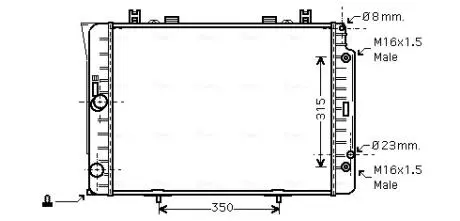 MSA2151 AVA DB Радіатор системи охолодження двигуна S-CLASS (W140) 91- AVA COOLING підбір по vin на Brocar
