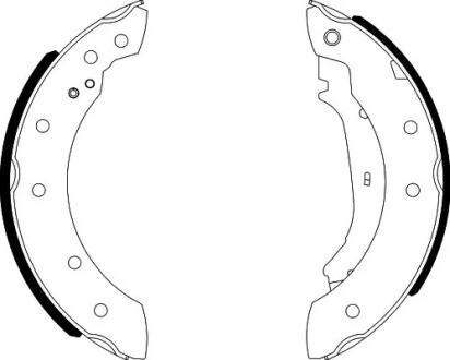 8DB355001571 HELLA RENAULT Комплект бараб. гальмівних колодок CLIO II, NISSAN, PEUGEOT HELLA підбір по vin на Brocar