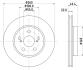 HELLA PRO TOYOTA Гальмівний диск передн. YARIS 1.0 20- 8DD 355 135-141