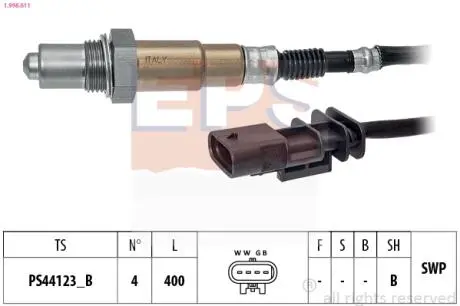 1998611 Лямбда-зонд Volvo S60 2.0 19-/S90 2.0 16-/V60 2.0 18-/V90 2.0 16- EPS подбор по vin на Brocar