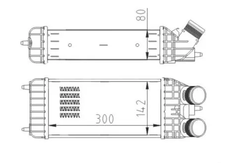 614080 Радіатор інтеркулера Citroen C3, Peugeot 2008, 207, 208 1.4-1.6HDi 09-> (HART) HART підбір по vin на Brocar