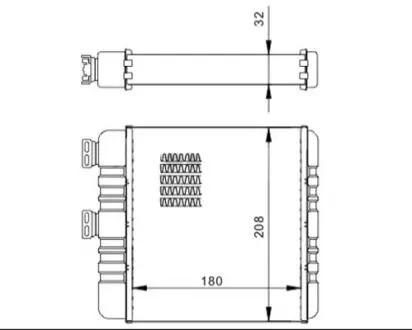 608005 Радіатор обігрівача Opel Astra G, Zafira B (98-10) версія BEHR (HART) HART підбір по vin на Brocar