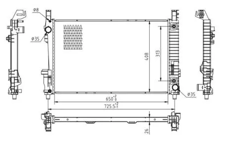 611540 Радіатор двигуна MB A-Class (W169), B-Class (W245) 04-> (HART) HART підбір по vin на Brocar