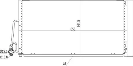 614533 Радіатор кондиціонера Mini Cooper, One 1.6/2.0 (06-16) (HART) HART підбір по vin на Brocar