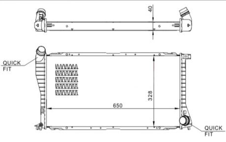 610252 Радіатор двигуна BMW 5 (E39) 2.0-3.0d (98-04) M47/M57 (HART) HART підбір по vin на Brocar