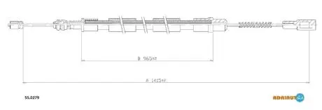 550279 ADRIAUTO VW трос ручного гальма TRANSPORTER 7 ADRIAUTO підбір по vin на Brocar