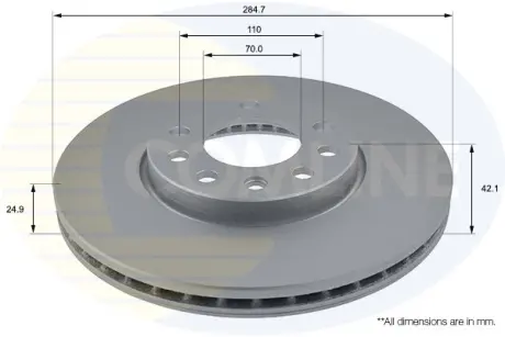 ADC1108V ADC1108V Comline - Диск гальмівний вентильований з покриттям COMLINE подбор по vin на Brocar
