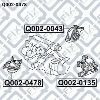 Q0020478 Подушка двигуна права (гідравлічна) Q-FIX підбір по vin на Brocar