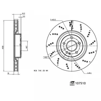 107510 Тормозной диск FEBI BILSTEIN підбір по vin на Brocar