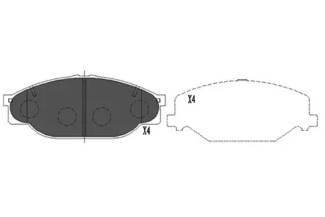 KBP9039 KAVO PARTS TOYOTA Гальмівні колодки передн. Hiace 89-95 KAVO підбір по vin на Brocar