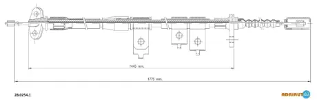 2802541 ADRIAUTO трос гальм. прав. NISSAN PICK UP -10 ADRIAUTO подбор по vin на Brocar