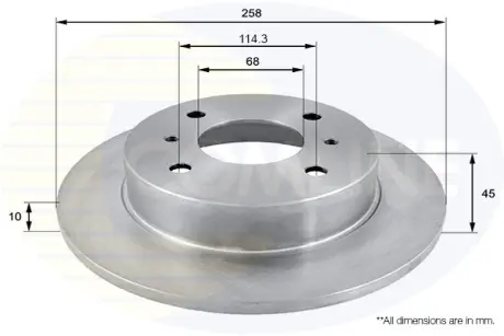 ADC0217 ADC0217 Comline - Диск гальмівний з покриттям COMLINE подбор по vin на Brocar