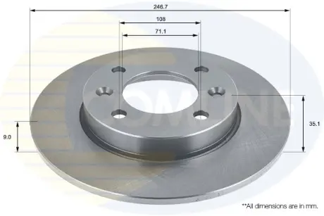 ADC1531 ADC1531 Comline - Диск гальмівний з покриттям COMLINE подбор по vin на Brocar