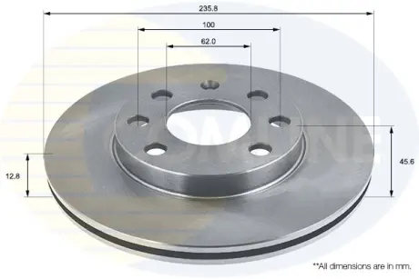ADC1406 ADC1406 Comline - Диск гальмівний з покриттям COMLINE підбір по vin на Brocar